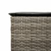 vidaXL 3-tlg. Gartenbar-Set mit Kissen Grau Poly Rattan