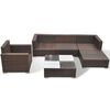 vidaXL 6-tlg. Garten-Lounge-Set mit Kissen Poly Rattan Braun