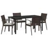 vidaXL Garten Essgruppe 5 stk. Braun und Schwarz PE-Rattan