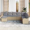 vidaXL Garten-Sofa-Set mit Kissen 8 pcs Beige und Hellgrau Poly Rattan