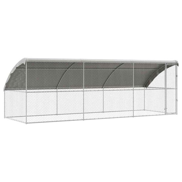 vidaXL Hundek&auml;fig 3 pcs Silber 6 x 2 x 2 m Verzinkter Stahl
