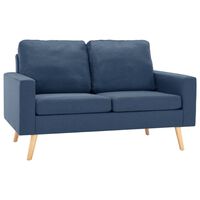 vidaXL 2-Sitzer-Sofa Blau Stoff