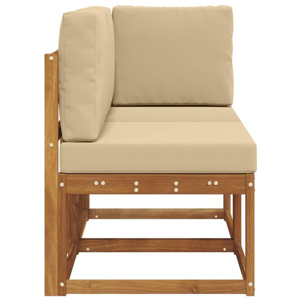 vidaXL Outdoor Mittel- und Ecksofa mit Kissen 2 St&uuml;ck Natur und Beige