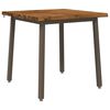 vidaXL 80 x 80 x 75 cm Massivholz Akazie Natur und Kaffee Quadratisch