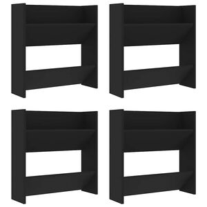 vidaXL Wand-Schuhschr&auml;nke 4 Stk. Schwarz 60x18x60 cm Holzwerkstoff