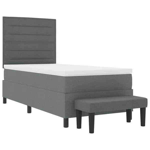 vidaXL Boxspringbett mit Matratze Dunkelgrau 80 x 200 cm Stoff
