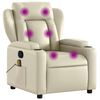 vidaXL Massagesessel mit Relaxfunktion, Kunstleder, Creme