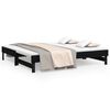 vidaXL Tagesbett Ausziehbar Schwarz 2x(75x190) cm Massivholz Kiefer