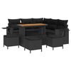 vidaXL Gartensofa-set mit Kissen 9 pcs Schwarz Poly-Rattan