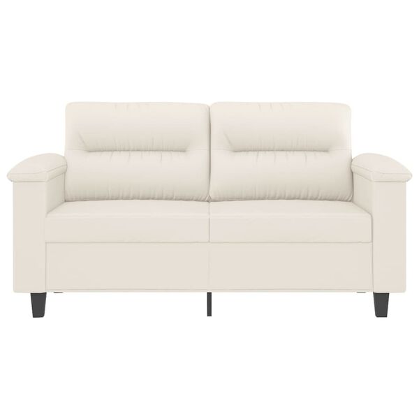 vidaXL 2-Sitzer-Sofa Creme 120 cm Kunstleder