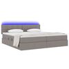 vidaXL Bett mit Stauraum und LED mit Matratze Taupe 200 x 200 cm Stoff