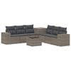 vidaXL Sofa Set 8 stk. Grau und Dunkelgrau Polyrattan und Stahl