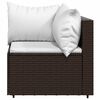 vidaXL Garten-Ecksofas mit Kissen 2 Stk. Braun Poly Rattan