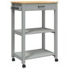 vidaXL K&uuml;chenwagen MONZA 60x40x88,5 cm Grau Massivholz Kiefer