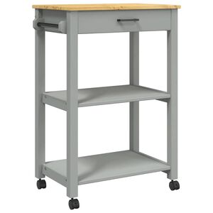 vidaXL K&uuml;chenwagen MONZA 60x40x88,5 cm Grau Massivholz Kiefer