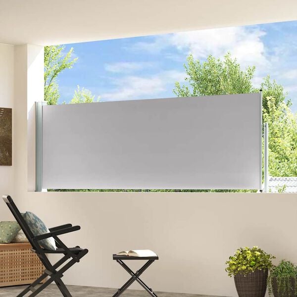 vidaXL Ausziehbare Seitenmarkise 100x300 cm Grau