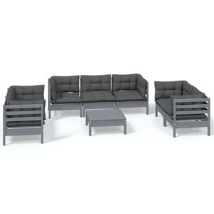 vidaXL 8-tlg. Garten-Lounge-Set mit Kissen Kiefer Massivholz