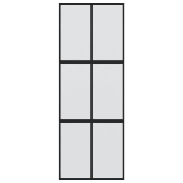 vidaXL Schiebet&uuml;r Schwarz 90x205 cm Hartglas und Aluminium