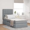 vidaXL Bett mit Stauraum und LED Hellgrau 90 x 190 cm Polyester