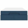 vidaXL Bettgestell mit Matratze mit Matratze 2 pcs Blau Stoff
