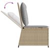 vidaXL Gartensessel mit Liegefunktion und Kissen Beige Poly Rattan