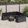 vidaXL Gartensofa-set mit Speicher 9 pcs Schwarz Poly-Rattan