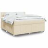 vidaXL Boxspringbett mit Matratze Creme 180x200 cm Stoff