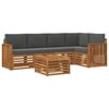 vidaXL Outdoor-Sofagarnitur 6 stk. Natur und Anthrazit Polyester