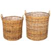 vidaXL Blumentopf K&ouml;rbchen mit Speicher 2 pcs Braun Lacak Rattan