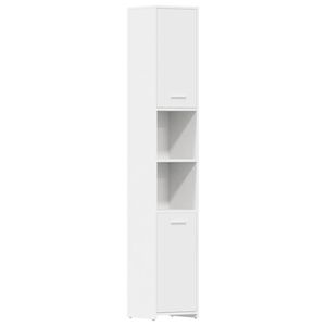vidaXL Badezimmerschrank Wei&szlig; 30x30x183,5 cm Holzwerkstoff
