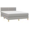 vidaXL Boxspringbett mit Matratze Hellgrau 140x200 cm Stoff