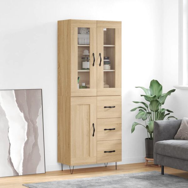 vidaXL Highboard Sonoma-Eiche 69,5x34x180 cm Holzwerkstoff