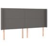 vidaXL Kopfteil mit Ohren Grau 183x16x118/128 cm Kunstleder