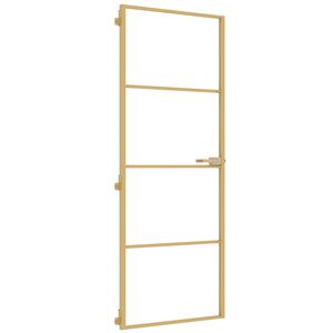 vidaXL Innent&uuml;r Schlank Golden 76x201,5 cm Hartglas und Aluminium