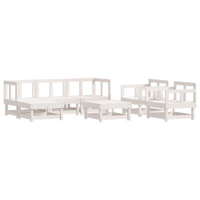 vidaXL 7-tlg. Garten-Lounge-Set Weiß Massivholz Kiefer