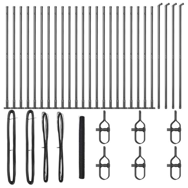 vidaXL Zaunpfosten Grau 50 x 1,5 m (36 mm Maschenweite) Stahl und PVC