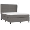 vidaXL Boxspringbett mit Matratze Grau 140x200 cm Kunstleder
