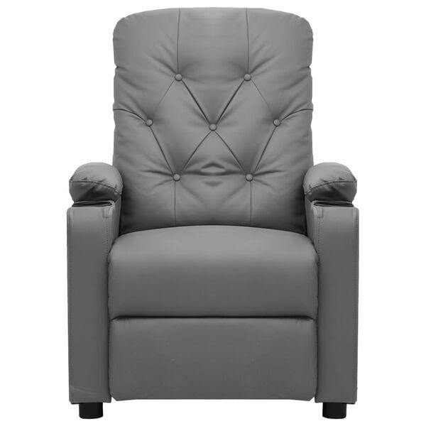 vidaXL Relaxsessel Elektrisch Grau Kunstleder