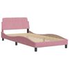 vidaXL Bett mit Matratze "Dover" Rosa 100x200 cm Samt