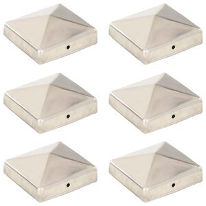 vidaXL Pfostenkappen 6 Stk. Pyramide Edelstahl 81 x 81 mm
