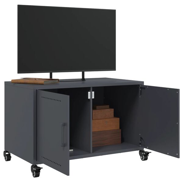 vidaXL TV-Schrank Anthrazit 68x39x43,5 cm Kaltgewalzter Stahl