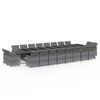 vidaXL 21-tlg. Garten-Essgruppe mit Kissen Poly Rattan Grau