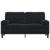 vidaXL 2-Sitzer-Sofa mit Zierkissen Schwarz 140 cm Samt