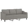 vidaXL 3-Sitzer-Sofa mit Hocker Dunkelgrau 210 cm Stoff