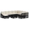 vidaXL Gartensofa-set 11 stk. Schwarz und Cremewei&szlig; Poly-Rattan