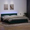 vidaXL Boxspringbett mit Matratze & LED Dunkelgr&uuml;n 180x210 cm Samt