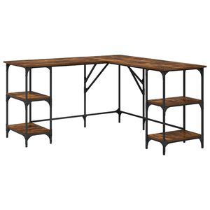 vidaXL Schreibtisch R&auml;uchereiche 139x139x75 cm Holzwerkstoff