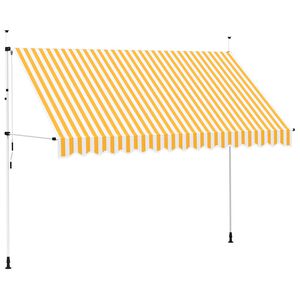 vidaXL Einziehbare Markise Handbetrieben 350 cm Orange/Wei&szlig; Gestreift