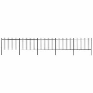 vidaXL Gartenzaun mit Speerspitze Stahl 838 x 120 cm Schwarz