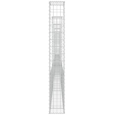 vidaXL Gabionenkorb U-Form mit 6 Säulen Eisen 620x20x150 cm